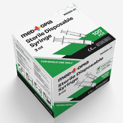 M0203-01 Syringe Luer Lock 3ml (without Needles) 100pcs